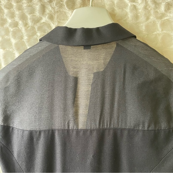 ANN TAYLOR a button down top. Point collar black dress. Size (8). - Picture 15 of 15